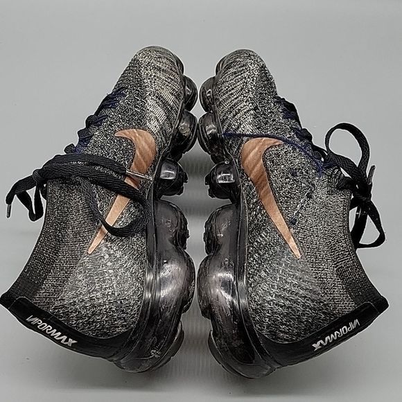 Nike Air Vapormax Flyknit Explorer Grey Black Rose Gold Size 10 Rare - Picture 5 of 11